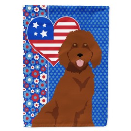 Caroline's Treasures WDK5267GF American Garden Size USA Patriotic Flag, Poodle - Standard Red