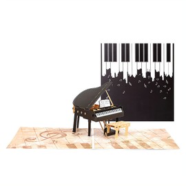 yaartz 3D Pop Up Card Greeting Card All occasion card with envelope and note-tag-Piano