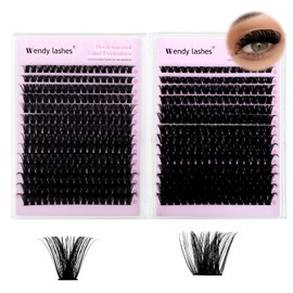 Individual Eyelashes,594PCS 80D+100D Cluster Lashes Kit D-Curl 10-18mm eyelash clusters Fluffy Russian Eyelashes Extensions Natural Look DIY Lash Extensions for Beginners(80P+100P-0.07D1018)