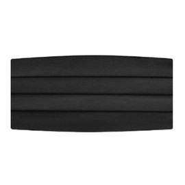 TOPTIE Men's Black Satin Cummerbund-Black