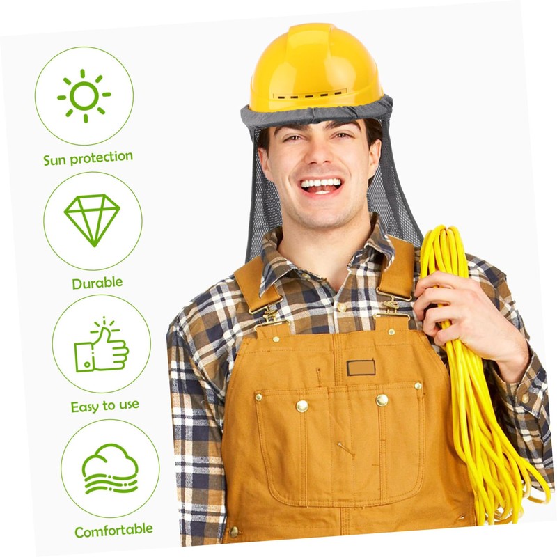 Operitacx 5pcs Breathable Hard Hat Neck Shade Reflective Mesh Sun