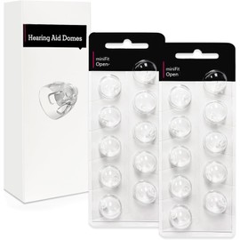Open Domes 8mm Double Vent Hearing Aid for Oticon Replacements, Oticon Minifit Double Vent Domes, 2 Pack of 10 Each (Total 20Pcs)