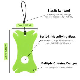 Tick Remover 7 PCS,Dog Cat Tick Remover Tool, Green Blue Tick Remover Card Tick Remover Hooks with Magnifier Kit For Pet Dogs Cats Horses Rabbits Guinea Pigs Humans