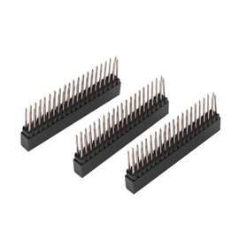 Hilitand 3pcs Female Header Electronic Components Other Electronic Components Pin Header 2 x 20 Pins 2.54m Pitch Extra High Female Double Row Short Pin Header Compatible Raspberry Pins