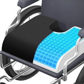 TranquilMoments Seat Cushion, Cooling Gel Wheelchair Seat Cushion, Memory Foam Chair Cushions for Office Chairs & Car, U - Shape Design & Non - Slip Bottom, Black