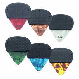 American Recorder Celluloid Guitar Pick with Removable Dynamic Knurl Rubber Grip - 0.71  (3 pack)