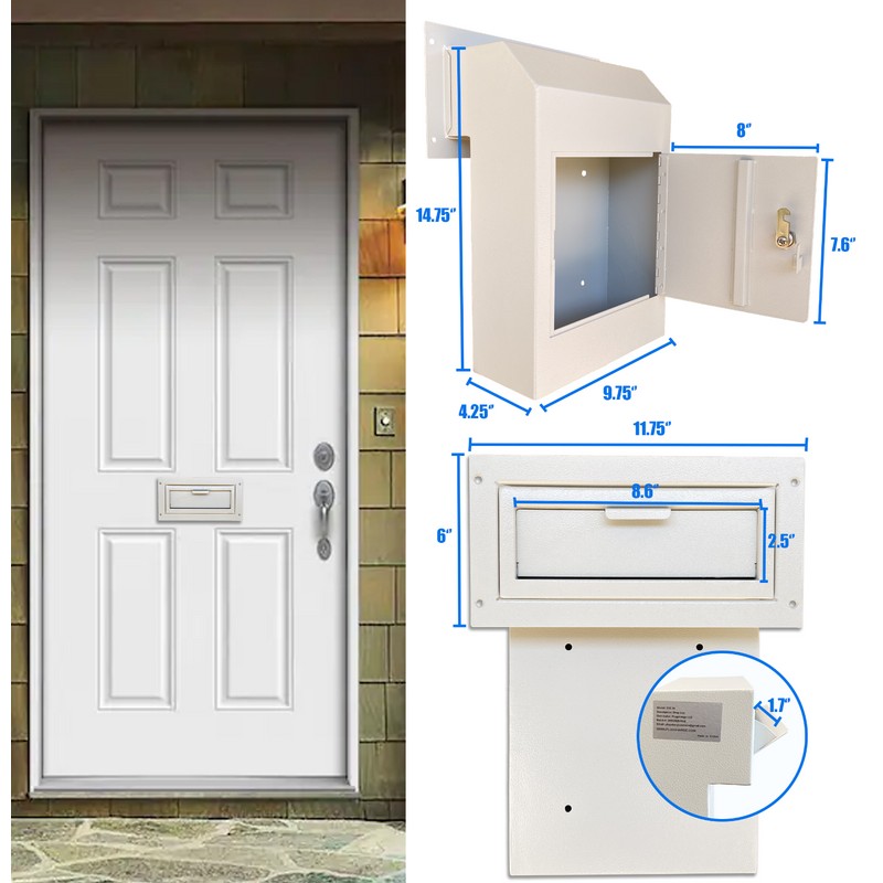 Plugsharge Door Drop Box, Mail Slots, Through the Door Locking