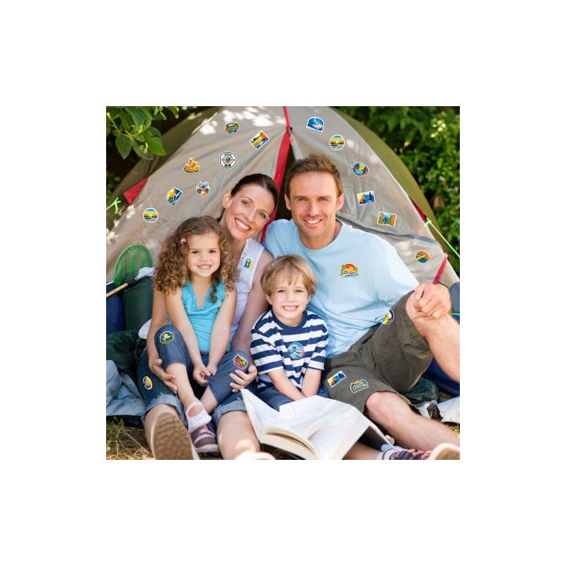 Puideon 30PCS Camping Iron on Patches,2.4in
