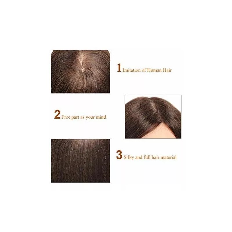 Leeven Maniqui Cabeza Cabello Sintético Negro 50 Cm Leeven