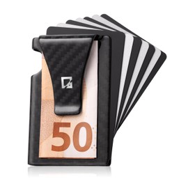 POCKET VAULT Card Holder Wallet Carbon with Money Clip and RFID Protection Ultralight Men's Credit Card Holder with Money Clip Small Carbon Fibre Card Holder, Carbon 3k, Minimalist