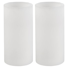 Mikasa Real Wax Flameless LED Battery Operated Candle, Set of 2 3x6 Inch, White, Flat Top