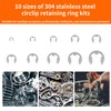 NexSync 200-Piece Metric E-Clips Assortment Kit,304 Stainless Steel External Retaining