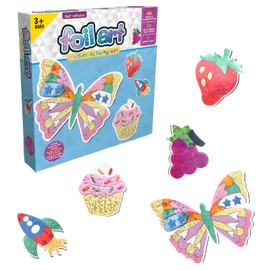 Lokorus Foil Art Kits for Children,Foil Crafts Kits for Girls Ages 3 Years+,Butterfly DIY Creative Activity Toys for Girls