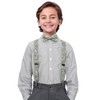BELLUNO Boys' Floral Suspenders and Bow Tie Set, Pre-Tied Cotton