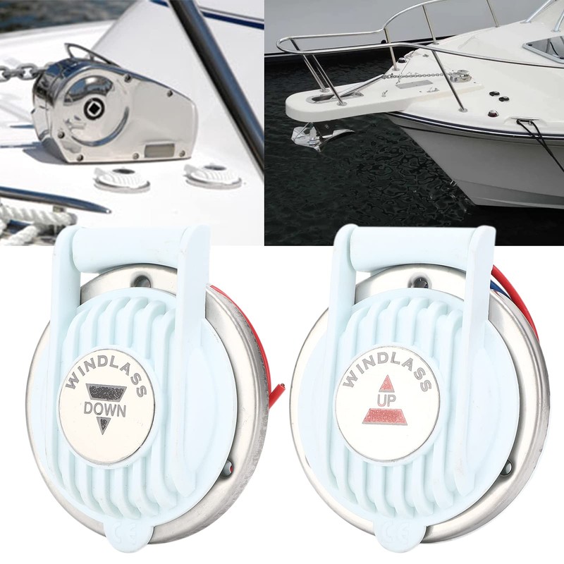 Rubber + Stainless Steel Windlass Foot Switch, 2pcs Windlass Foot