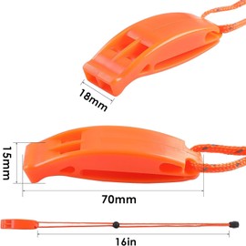 Lyfengdeam 6PCS Safety Survival Whistles with Adjustable Reflective Lanyard Emergency Plastic Whistle Marine Whistle.Quick Safety Access for Swimming, Boating, Surfing, Hiking (Orange)