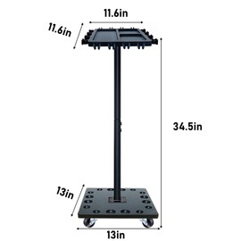 Fishing Rod Rack with Rotating Base – Holds up to 16 Rods & Combos, Easy to Install, Durable Wood Construction, Fishing Pole Holder for Garage, Boat, Truck, Fishing Gear Organizer & Display - Black