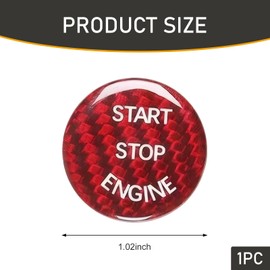 gunroil 1 PC Car Start Button Cover, Car Ignition One-Button Start Protective Cover, Engine Start Button Cover Car Decoration,Universal for Most Cars (Carbon Red)