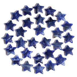 GUJOXILA GUJOXILA 20pcs Blue Sodalite Star Crystals Gemstones Healing Gifts for Women Beginners Quartz Bulk Reiki Polished Pocket Protection Meditation Divination Gem Stones