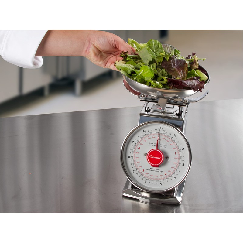 San Jamar Escali Stainless Steel Mechanical Dial Scale with Bowl,