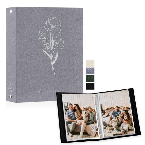 Lanpn Photo Album A5 50 Pictures Small Linen Slip-in Album