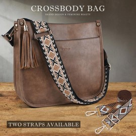 4053 Women's Elegant Crossbody Bag For Women Leather Hobo Handbag Wallet Set With 2count Adjustable Guitar Leopard Strap hkclufbag crossbody purses 2025:_lighttan