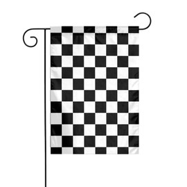 Checkerd Welcome Race Fans Garden Flag Vertical Double Sided Outdoor Yard 12x18 Inch