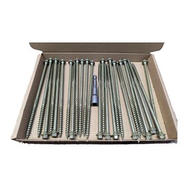 Box 25 - AJFixings Timber Hex Head Exterior Green Decking Frame Fixing Screws (200mm)