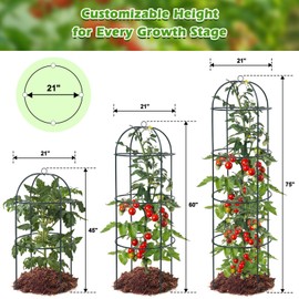 Trellis for Climbing Plants Outdoor, 75 Inch Tall Heavy Duty Metal Garden Trellis Tower Potted Cages for Flowers Fruits Vegetable Cucumber Tomato Potted Rose Clematis Pea Bean Raised Bed Trellises