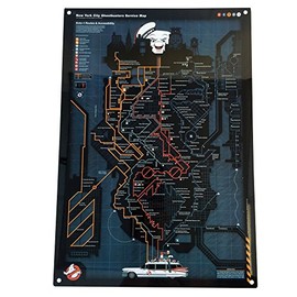 Factory Entertainment Ghostbusters NYC Subway Map Metal Sign