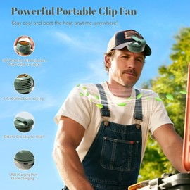 SYBOYEGE - Ventilador portátil de mano, sin asas, mini ventilador que se puede ajustar a 360 °, ventiladores USB recargables, adecuados para el hogar, viajes, exteriores, deportes, oficina (verde)