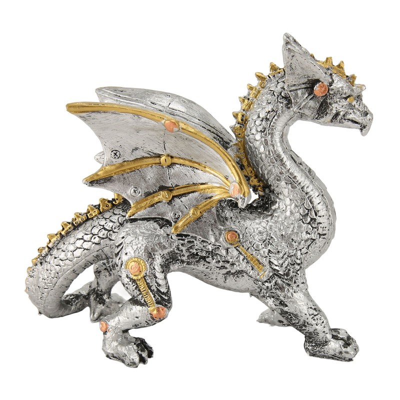 Mechanical Steampunk Dragon Sculpture Decorative Resin Dragon Statue for Bedrooms