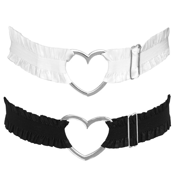 Hermoli Gothic Heart Garter,Black Goth Thigh Belts,Punk Leg Accessories (Black