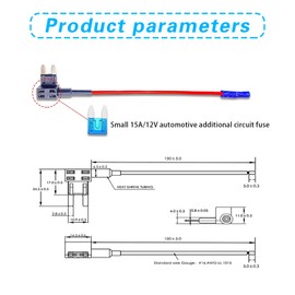 ijuicy 5 PCS 12V Car Add-a-Circuit Fuse Tap, Mini Fuse Tap with 5 15A Inserts, Mini ATM APM Blade Fuse Holder, Universal for Cars Trucks Boats