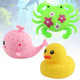 3 PCS Octopus Water Balls Pool Toys for Kids,Sensory Stress Relief Floating Pool Beach Bath Toy Water Bomb Splash Balls Holloween Christmas Goodie Bag Fillers Party Favors (1Crab+1Duck+1Whale)