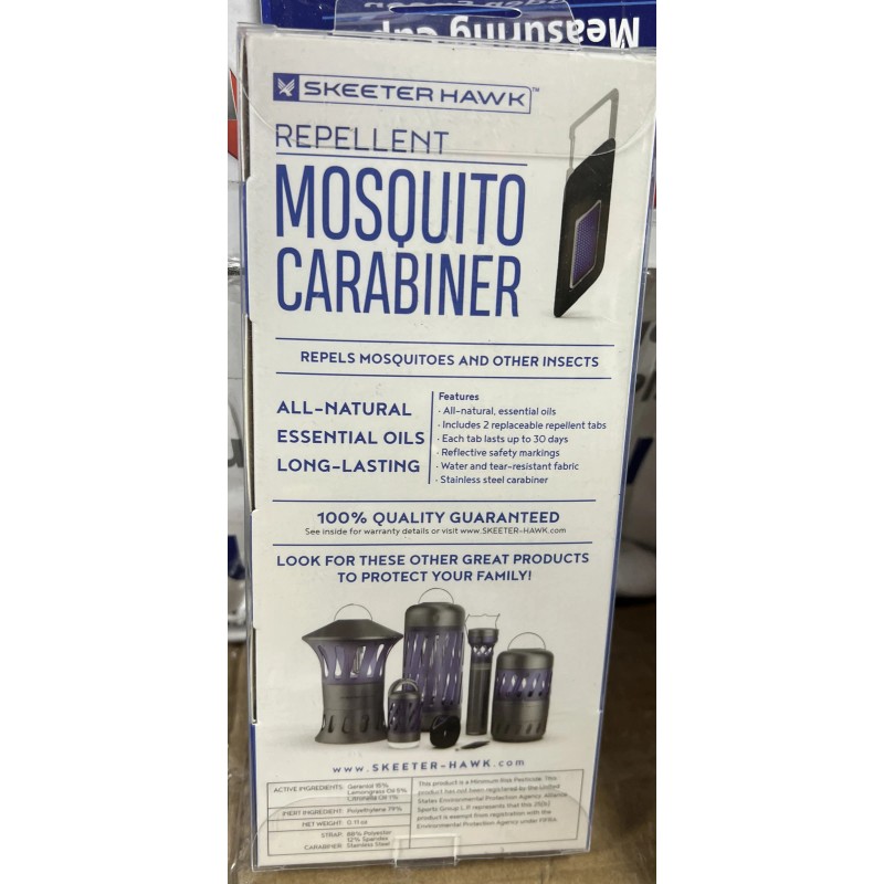 Skeeter Hawk Wearable Repellent, Mosquito Carabiner Clip + 2 Tabs