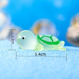 60 Pcs Luminous Mini Turtle,Mini Turtles Luminous Little Turtle Figurines Glow in The Dark Tiny Turtle Miniature Ocean Sea Ornament DIY Charms for Home Garden Landscape Aquarium Dollhouse Decor
