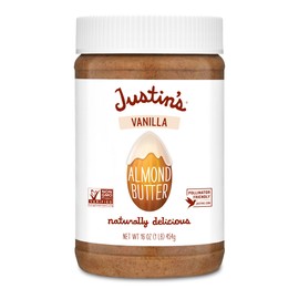 Justin's Vanilla Almond Butter, Gluten-free, Non-GMO, Vegan, Sustainably Sourced, 16 Ounce Jar