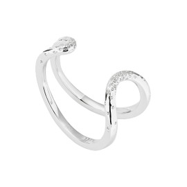 Karen Millen Crystal Sprinkle Loop Cuff Bracelet for Women (Silver)