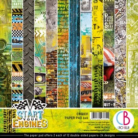 CIAO BELLA PAPER Pap PCK 6X6 24/PK, Start Your Engines, 12 Designs/2 Each