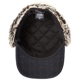 Jeff & Aimy Unisex Earflap Winter Warm Fur Hat for Men Aviator Trapper Baseball Caps Russian Ushanka Navy Blue XL