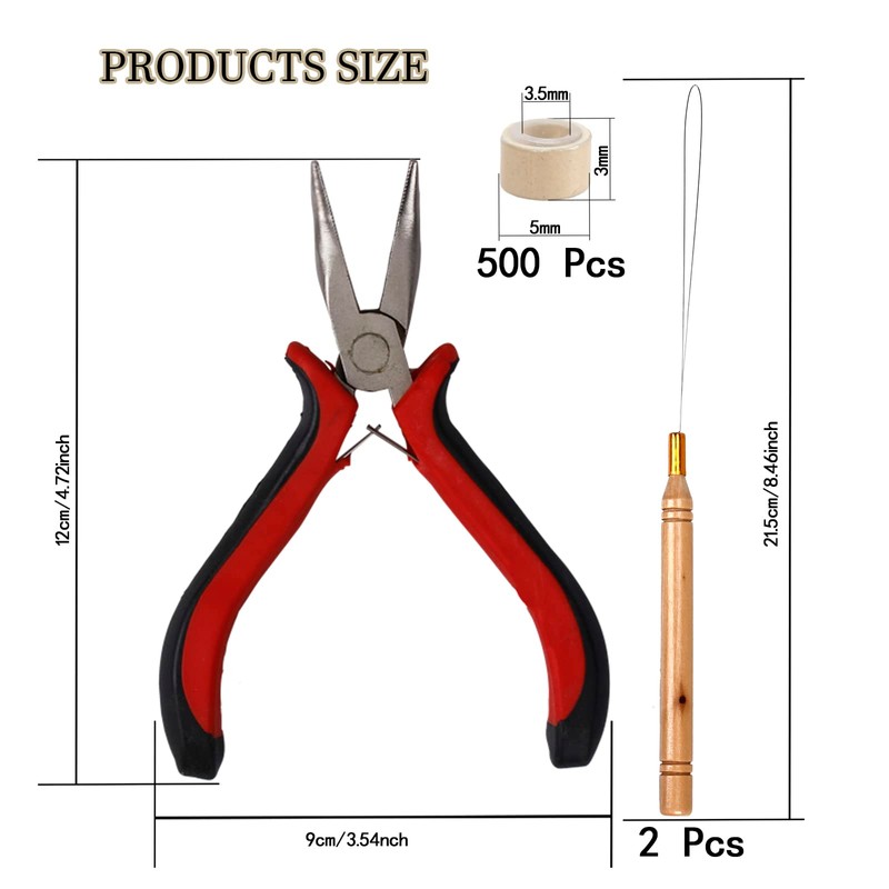Hair Extension Pliers and Pulling Loop Tool Full Set Tools