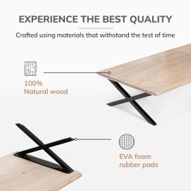 Anji Mountain Monitor Stand - Desktop Organizer & Laptop Riser, Ergonomic Monitor Riser, Space-Saving Monitor Stand for Desk, Durable Construction, Easy Assembly, Ideal for Home & Office,Biscotti