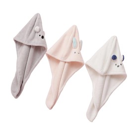 LALAFINA 3pcs Shower Caps Hair Drying Hat Absorbent Hair Turban Towel for Women