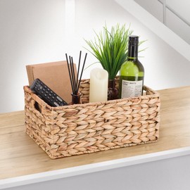 Woodluv Water Hyacinth Handwoven Shelf Storage Gift Hamper Basket - Large