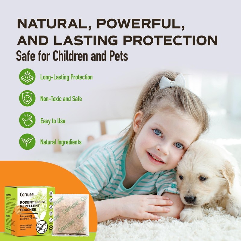 Mouse Rodent Repellent Peppermint Oils: Rate/Spiders/Moths/Ants/Roaches/Silverfish Deterrent - Squirrel Repellent