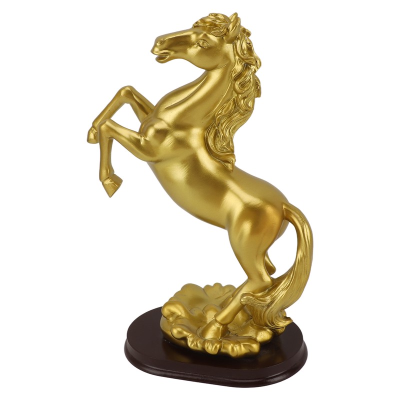 Horse Statue Gold Synthesized Resin Unique Horse Art Figurine for
