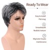 FAELBATY Short Wig for Men Layered Cut Wavy Fluffy Hair