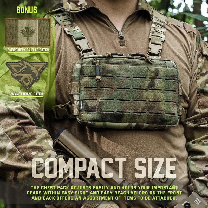 WYNEX Tactical Chest Rig Pack for Men, Running Chest Bag