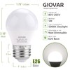 GIOVAR 2-Pack LED Refrigerator Light Bulbs 40 Watt Equivalent 120V,